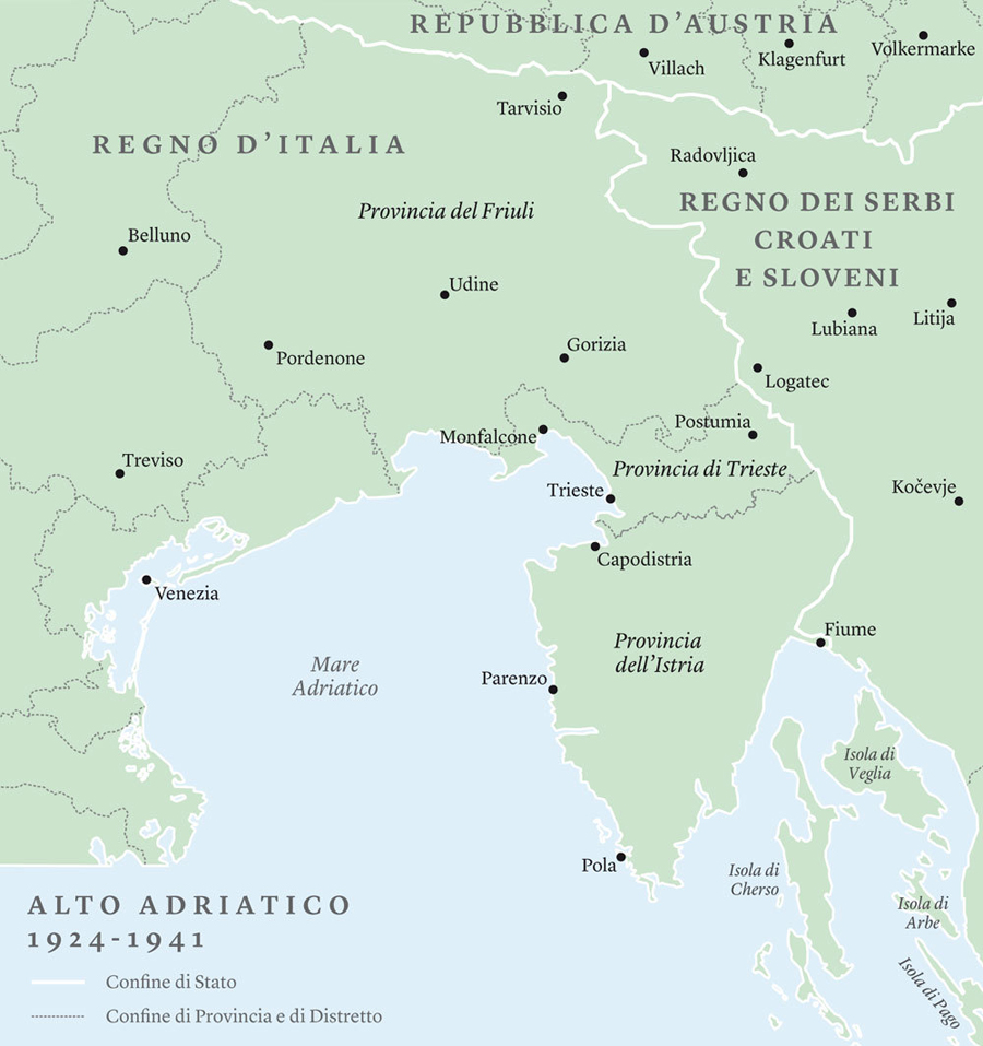 Mappa dei confini italo-jugoslavi nel periodo 1924-1941 - 