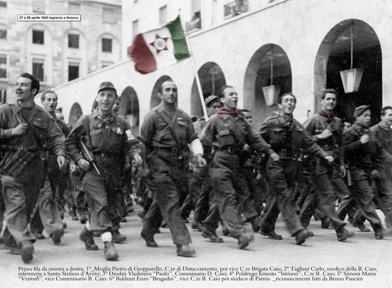 Genova, 27 aprile 1945: Brigata Caio (grazie a http://www.valnure.info/it/)