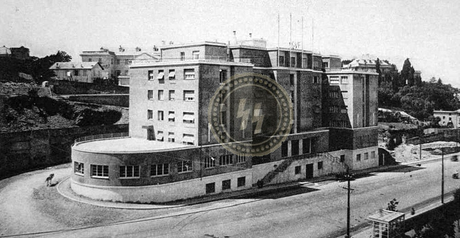 la Casa dello Studente di Genova nel 1938: lì verranno torturati i prigionieri dalle SS agli ordini del 'boia di Genova', Siegfried Engel; condannato all'ergastolo in contumacia per la strage della Benedicta (147 fucilati), per la strage del Turchino (59 fucilati), per strage di Portofino (22 fucilati) nel 1944 e per la strage di Cravasco (20 fucilati) nel 1945, Engel non andò mai in carcere perchè le autorità tedesche non concessero l'estradizione richiesta dal ministero di Giustizia italiano